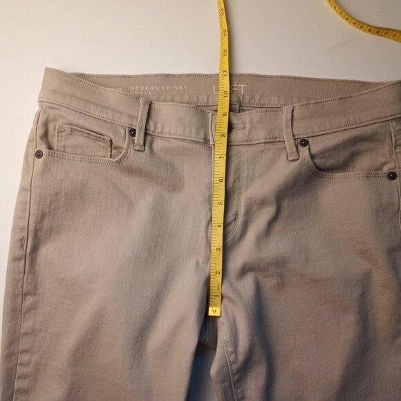 Loft Denim Jeans Size 30/10 Modern Skinny Ankle Mid Rise Tan Color - Picture 8 of 10